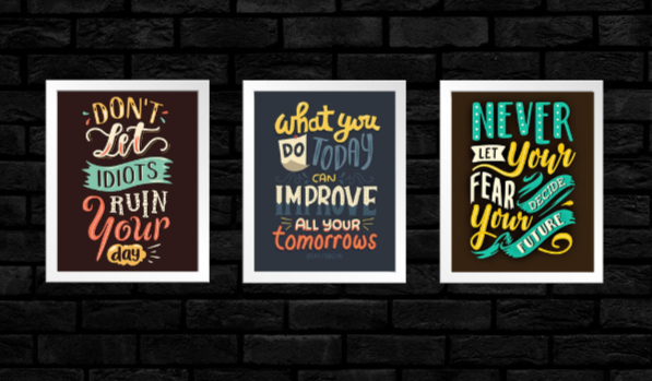 3-Panel inspiring Quotes Set