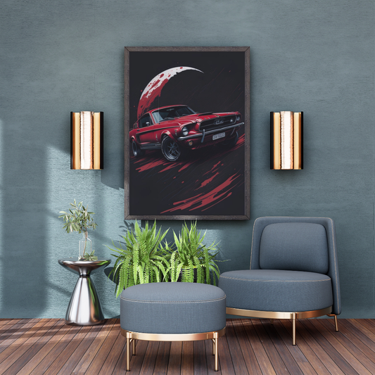 Vintage Red Mustang