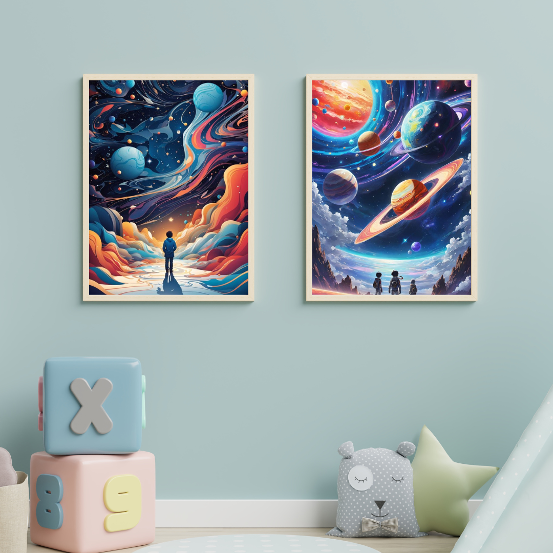Galaxy 2-Panel Paintings