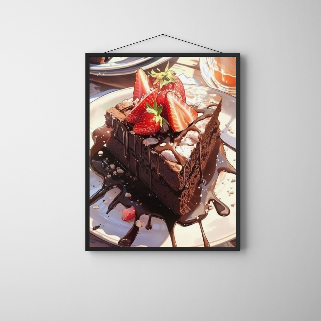 Choclate Cake Slice with Strawberry topping